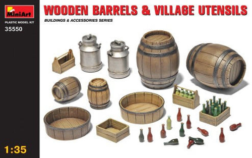 MIN35550 1/35 Miniart Wooden Barrels & Village Accessories  MMD Squadron