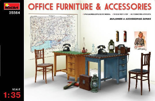 MIN35564 1/35 Miniart Office Furniture & Accessories  MMD Squadron
