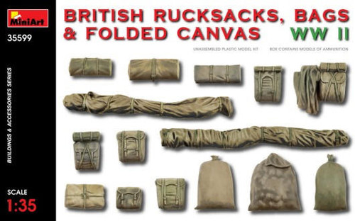 MIN35599 1/35 Miniart WWII British Rucksacks, Bags & Folded Canvas  MMD Squadron