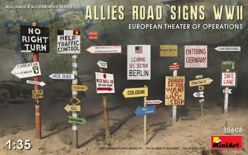 MIN35608 1/35 Miniart WWII Allies Road Signs European Theater of Operations  MMD Squadron