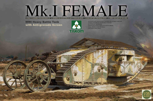 TAK2033 1/35 Takom WWI Mk I Female Heavy Battle Tank w/Anti-Grenade Screen MMD Squadron