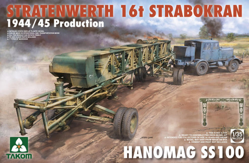 TAK2124 1/35 Takom Stratenwerth 16t Strabokran Heavy Crane 1944-45 Production and Hanomag SS100 Transporter MMD Squadron