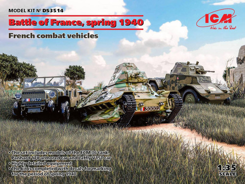 ICMDS3514 1/35 ICM Battle of France Spring 1940 French Combat Vehicles MMD Squadron