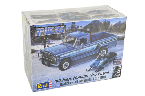 RMX7224 1/24 Revell 1980 Jeep Honcho and Snowmobile Ice Patrol Plastic Model Kit MMD Squadron