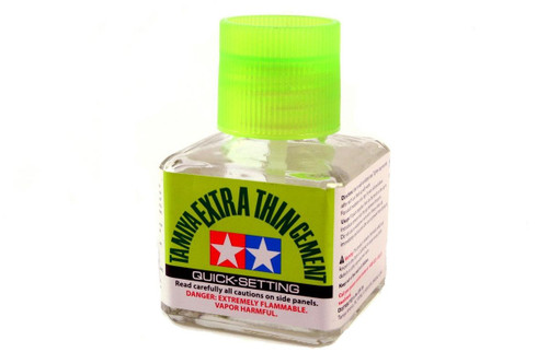 TAM87182 Tamiya Extra Thin Cement Quick Setting 40ml Bottle MMD Squadron