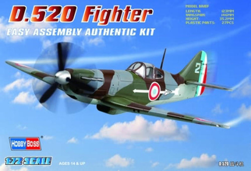 HBB80237 1/72 Hobby Boss D.520 Fighter Easy Assembly - HY80237  MMD Squadron