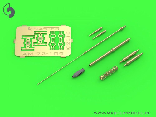 MAS-AM-72-109 1/72 Master Model AH-64 Apache - M230 Chain Gun barrel 30mm, Pitot tubes and tail antenna resin, PE and turned parts MMD Squadron