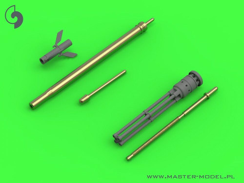 MAS-AM-72-110 1/72 Master Model Mi-24 Hind D/E - JakB-12.7 machine gun barrel and DUAS probe metal and resin parts MMD Squadron