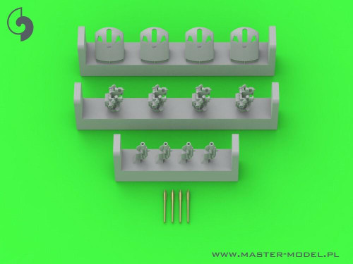 MAS-SM-350-112 1/350 Master Model German gun 8,8cm/45 3.46in Flak L/45 - used on most German warships of WWI - resin and turned parts - 4pcs MMD Squadron