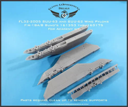 FLN-32-2005 1/32 Flying Leathernecks 1001/1021 Pylons for F/A-18A/B BuNo 161353 thru 163175 MMD Squadron FLN-32-2005 1/32 Flying Leathernecks 1001/1021 Pylons for F/A-18A/B BuNo 161353 thru 163175 MMD Squadron