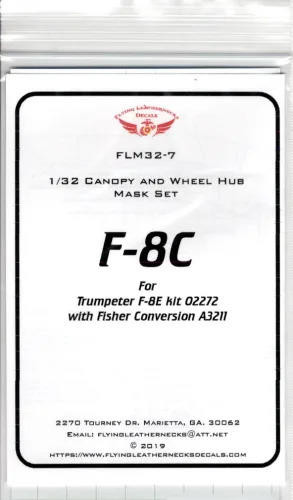 FLN-M32-7 1/32 Flying Leathernecks F-8C Canopy/wheel mask for Fisher conversion MMD Squadron