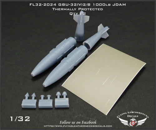 FLN-32-2024 1/32 Flying Leathernecks GBU-32 1000lb JDAM - Thermally Protected MMD Squadron