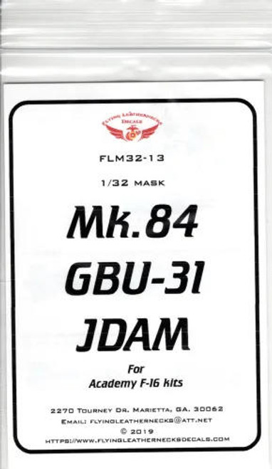 FLN-M32-13 1/32 Flying Leathernecks Mk.84 GBU-31 JDAM mask for Academy F-16 MMD Squadron FLN-M32-13 1/32 Flying Leathernecks Mk.84 GBU-31 JDAM mask for Academy F-16 MMD Squadron