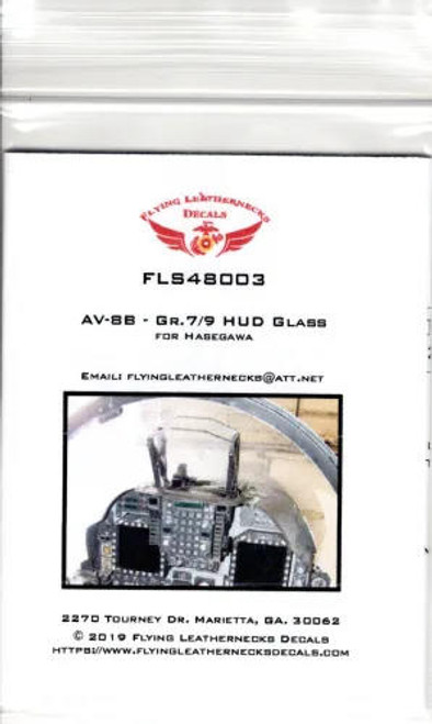 FLN-S48003 1/48 Flying Leathernecks AV-8B Harrier HUD Glass Clear Styrene MMD Squadron