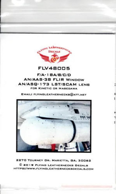 FLN-V48005 1/48 Flying Leathernecks F/A-18 AN/AAS-38 FLIR window holographic vinyl MMD Squadron FLN-V48005 1/48 Flying Leathernecks F/A-18 AN/AAS-38 FLIR window holographic vinyl MMD Squadron