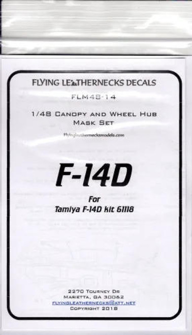 FLN-M48-14 1/48 Flying Leathernecks F-14D canopy wheel mask for Tamiya MMD Squadron FLN-M48-14 1/48 Flying Leathernecks F-14D canopy wheel mask for Tamiya MMD Squadron
