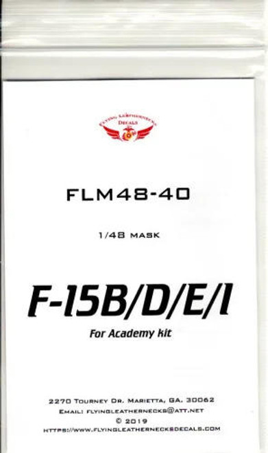 FLN-M48-40 1/48 Flying Leathernecks F-15B/D/E/I canopy/wheel mask for Academy MMD Squadron