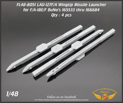 FLN-48-8051 1/48 Flying Leathernecks LAU-127F/A wingtip launcher for Meng/Has F/A-18E/F early MMD Squadron FLN-48-8051 1/48 Flying Leathernecks LAU-127F/A wingtip launcher for Meng/Has F/A-18E/F early MMD Squadron