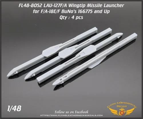 FLN-48-8052 1/48 Flying Leathernecks LAU-127F/A wingtip launcher for Meng/Has F/A-18E/F late MMD Squadron