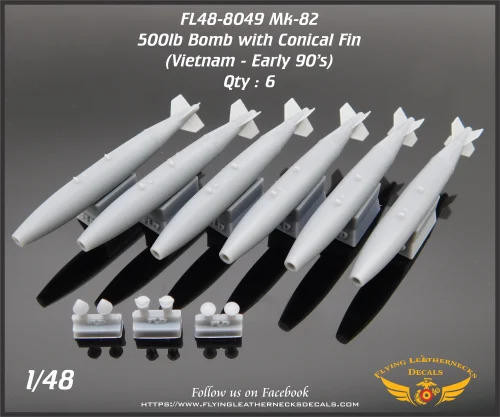 FLN-48-8049 1/48 Flying Leathernecks Mk-82 500lb bomb with conical fins Vietnam to Desert Storm MMD Squadron