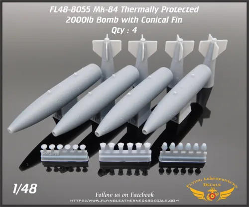 FLN-48-8055 1/48 Flying Leathernecks Mk-84 2000lb bomb with conical fins (Thermally Protected)  MMD Squadron