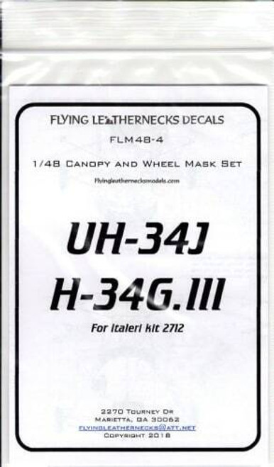 FLN-M48-4 1/48 Flying Leathernecks UH-34J, H-34GIII Canopy wheel mask for Italeri MMD Squadron