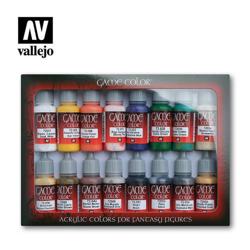 VJ72299 Vallejo Paint 17ml Bottle Introduction Game Color Paint Set 16 Colors MMD Squadron