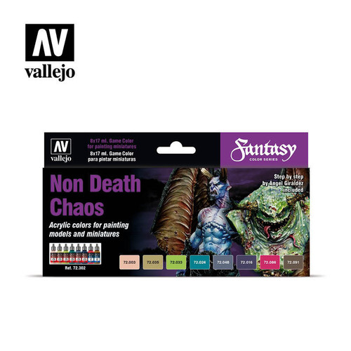 VJ72302 Vallejo Paint 17ml Bottle Non Death Chaos Game Color Paint Set 8 Colors MMD Squadron