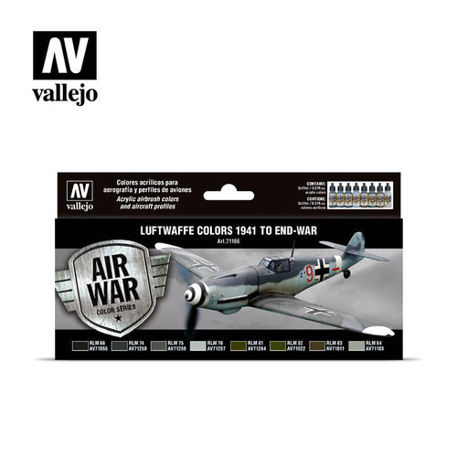 VJ71166 Vallejo Paint 17ml Bottle Luftwaffe 1941 to End War Model Air War Paint Set 8 Colors MMD Squadron