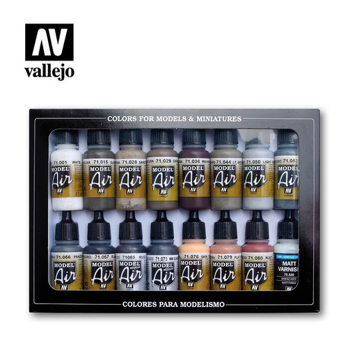 VJ71194 Vallejo Paint 17ml Bottle Weathering Model Air Paint Set 16 Colors MMD Squadron