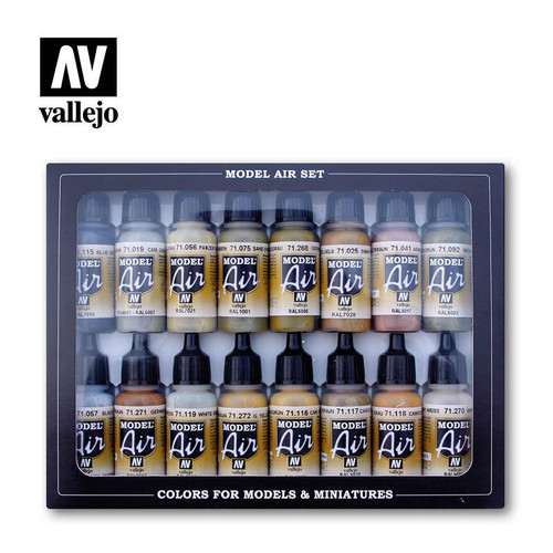 VJ71208 Vallejo Paint 17ml Bottle German WWII Europe and Africa Model Air Paint Set 16 Colors MMD Squadron