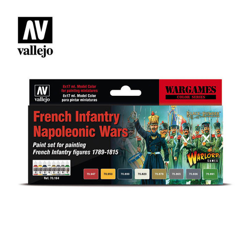 VJ70164 Vallejo Paint 17ml Bottle French Infantry Napoleonic 1789-1815 Wargames Paint Set 8 Colors MMD Squadron