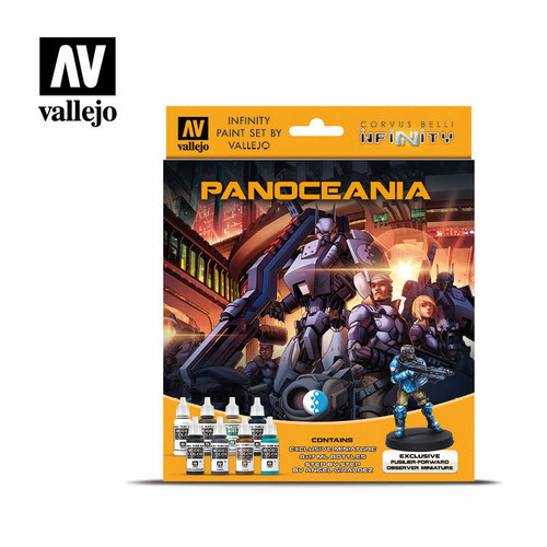 VJ70231 Vallejo Paint 17ml Bottle Infinity Panoceania w/Fusilier Miniature Figure Paint Set 8 Colors MMD Squadron