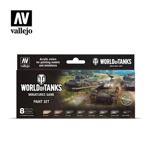 VJ70245 Vallejo Paint 17ml Bottle World of Tanks Miniatures Game Paint Set 8 Colors MMD Squadron