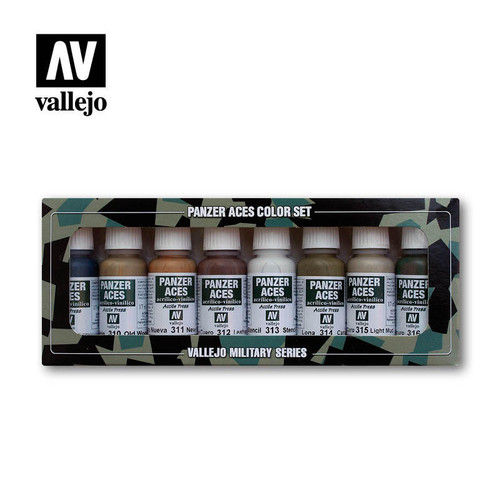 VJ70123 Vallejo Paint 17ml Bottle Panzer Aces Paint Set #2 8 Colors #309-316 MMD Squadron