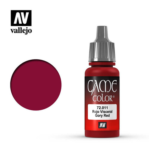 VJ72011 Vallejo Paint 17ml Bottle Gory Red Game Color MMD Squadron