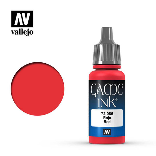 VJ72086 Vallejo Paint 17ml Bottle Red Ink Game Color MMD Squadron