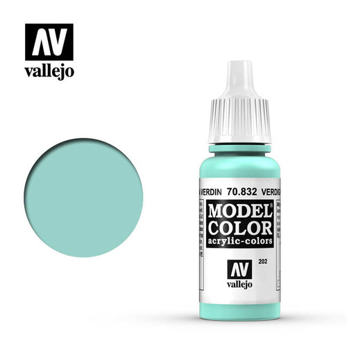 VJ70832 Vallejo Paint 17ml Bottle Verdigris Glaze Model Color MMD Squadron