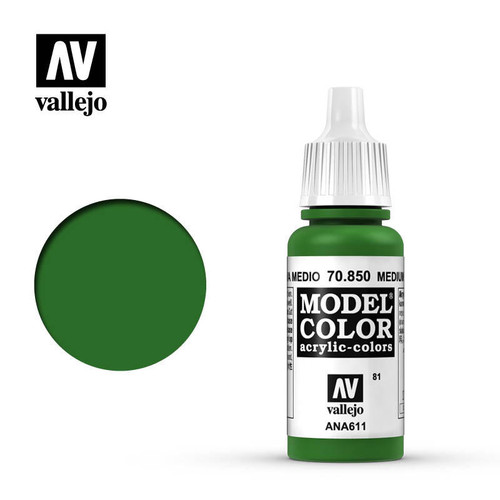 VJ70850 Vallejo Paint 17ml Bottle Medium Olive Model Color MMD Squadron