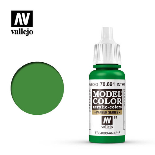 VJ70891 Vallejo Paint 17ml Bottle Intermediate Green Model Color MMD Squadron