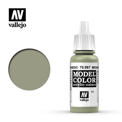 VJ70987 Vallejo Paint 17ml Bottle Medium Grey Model Color MMD Squadron