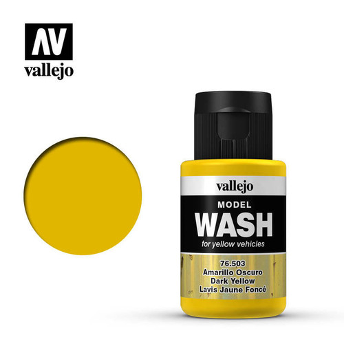 VJ76503 Vallejo Paint 35ml Bottle Dark Yellow Model Wash MMD Squadron