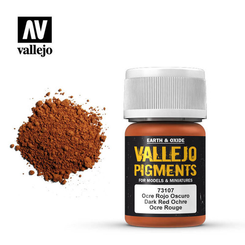 VJ73107 Vallejo 30ml Bottle Dark Red Ocre Pigment Powder MMD Squadron