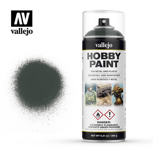 VJ28026 Vallejo Paint Dark Green Fantasy Solvent-Based Acrylic Paint 400ml Spray MMD Squadron