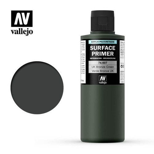 VJ74607 Vallejo Paint 200ml Bottle UK Bronze Green Surface Primer MMD Squadron