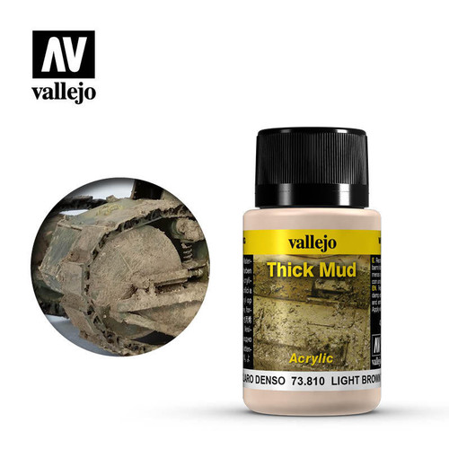 VJ73810 Vallejo 40ml Bottle Light Brown Thick Mud Weathering Effect MMD Squadron