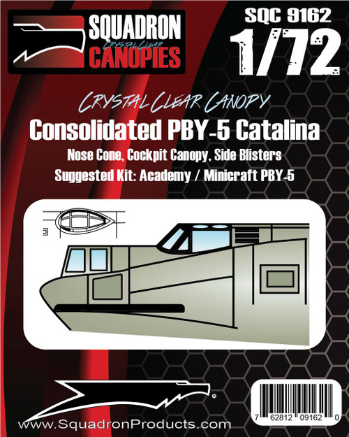 SQC9162 1/72 Squadron Crystal Clear Canopy Consolidated PBY-5 Catalina Academy/Minicraft MMD Squadron