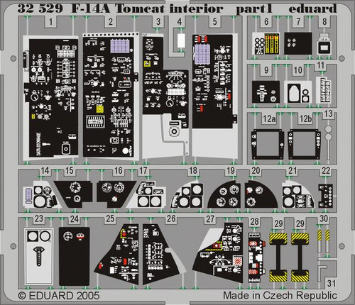 EDU32529 1/32 Eduard F-14A Interior for Tamiya Pre-Painted MMD Squadron