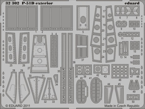 EDU32302 1/32 Eduard P-51D Exterior for Tamiya MMD Squadron