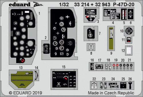 EDU32943 1/32 Eduard P-47D20 Interior for Trumpeter Pre-Painted MMD Squadron